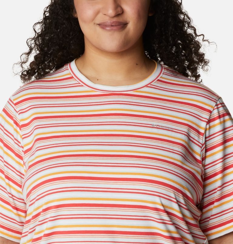 Women's Columbia Sun Trek T-Shirt Dress Stripe | Plus Size CA-X540L